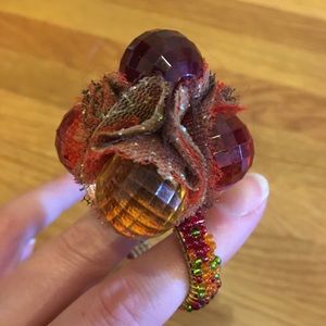 Napkin rings Bejeweled red and gold